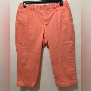 St. John’s Bay Secretly Slender Peach Capri Sz 16 NWOT Soft Brushed Denim